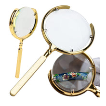 Handlupe 6-fach Vergrößerung Goldfarben – Leselupe 22 cm für Senioren & Hobby