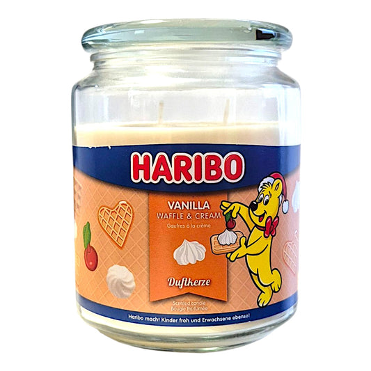 Haribo Duftkerze Vanilla Waffle Cream 510g Kerze 2 Dochte