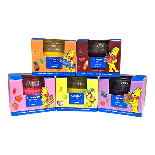 Haribo Duftkerze Fruchtig – 5x85g 425g Set süße Duftmomente