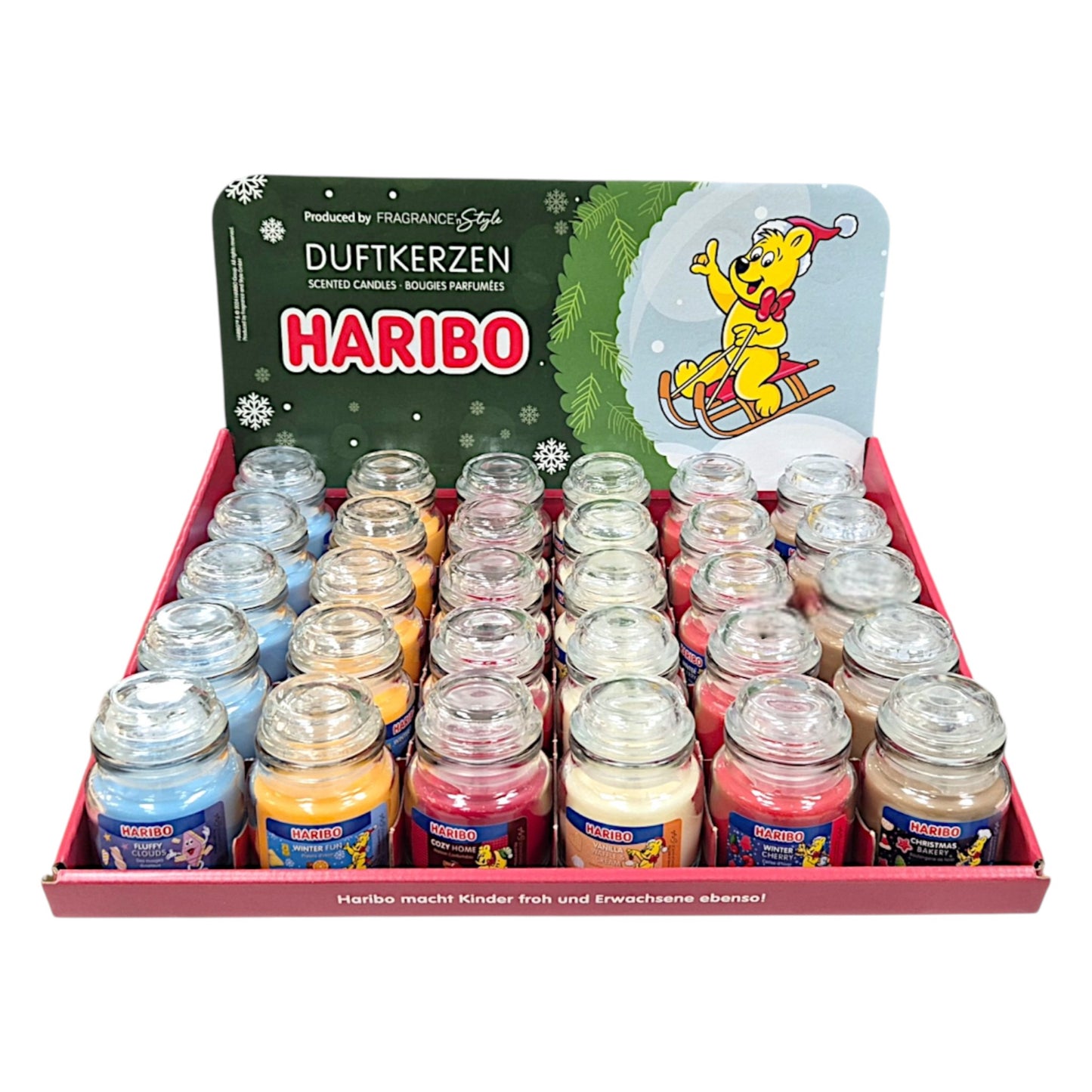 Haribo All Year Duftkerze 30 x 85g Winter Thekendisplay 6 sorten
