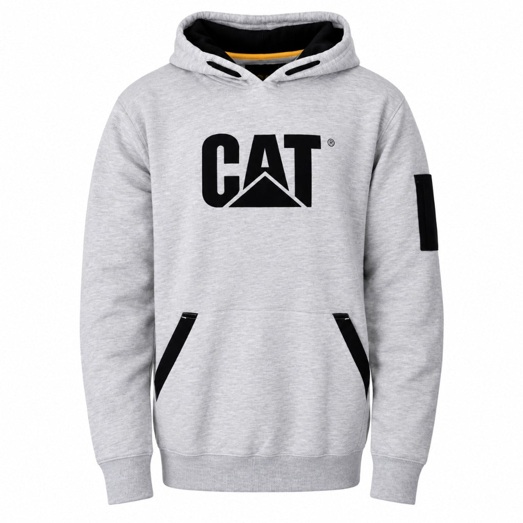 CAT Caterpillar Herren Hoodie Lightweight Tech Kapuzenpullover 100 % Baumwolle mit S3-Kabelführung und Kängurutasche