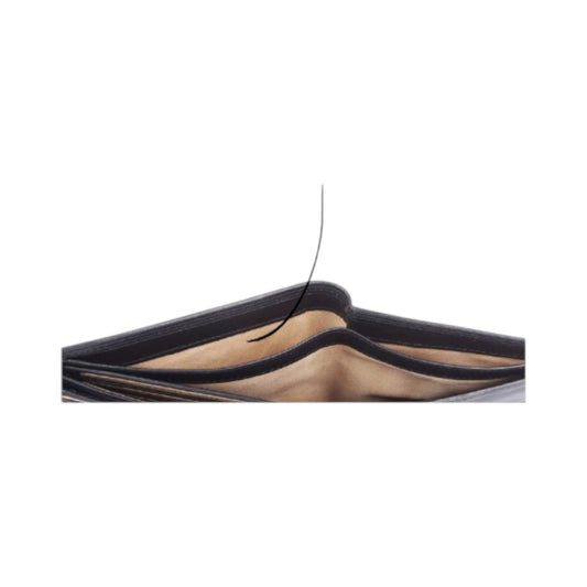 Leder Geldbörse mit Doppelnaht & RFID Totenkopf Design 12 x 9,5 cm Querformat