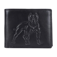 Leder Geldbörse mit Doppelnaht & RFID Pitbull Design 12 x 9,5 cm Querformat