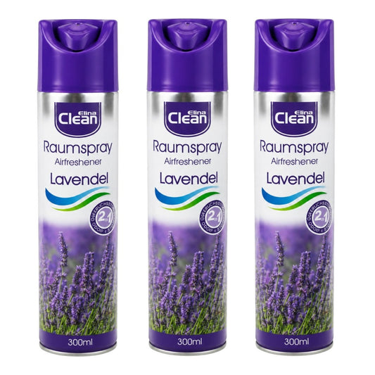 Jean Products Raumspray Lavendel Airfreshener 3 x 300 ml – blumig-frischer Raumduft zur Geruchsneutralisation