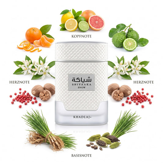 Khadlaj Shiyaaka Snow Eau de Parfum 100ml – Eleganter Unisexduft mit Mandarine, Neroli und indonesischem Vetiveröl