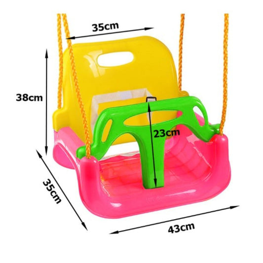 3-in-1 Kinderschaukel – Babyschaukel mit Rückenlehne & Sicherheitsbügel Rosa