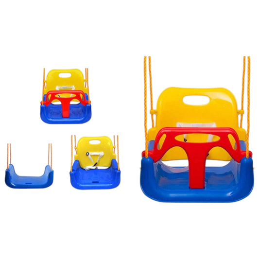 3-in-1 Kinderschaukel – Babyschaukel mit Rückenlehne & Sicherheitsbügel für Garten