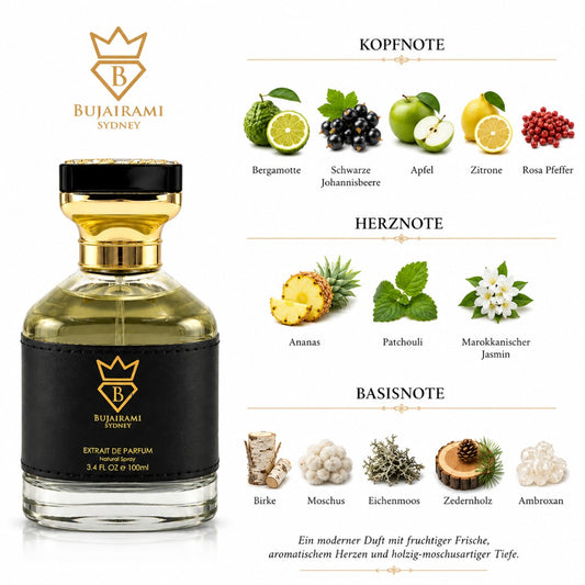 Bujairami Kingsman Eau de Parfum 100 ml – langanhaltender Unisex-Duft mit Bergamotte, Patchouli und Zedernholz – Bild 2