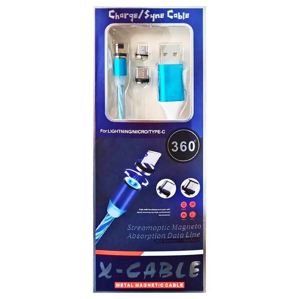 Magnetisch Adsorption Ladekabel 3 in 1 Lightning, Micro und Typ-C