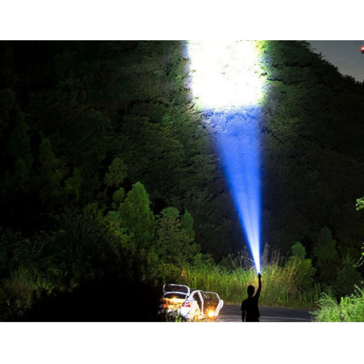 LED Taschenlampe USB Wiederaufladbar Suchscheinwerfer Biwak