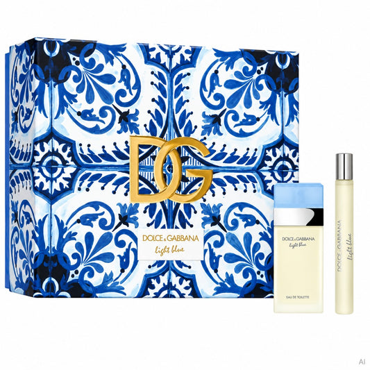DOLCE & GABBANA Light Blue Geschenkset Eau de Toilette 25 ml + 10 ml – frischer Damenduft mit Zitrone, Apfel und Zedernholz