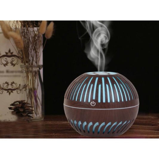 Ultraschall Luftbefeuchter Aroma Diffuser 300 ml mit RGB LED Nachtlicht in Dunkelbraun – USB Aromatherapie Diffusor – Bild 10