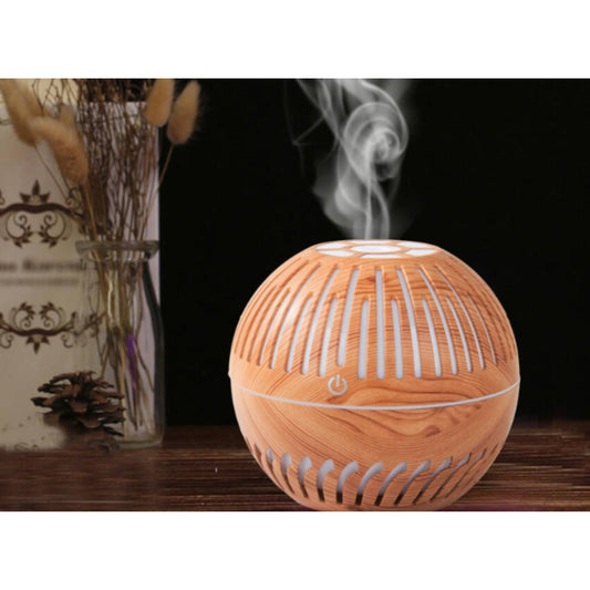 Ultraschall Luftbefeuchter Aroma Diffuser 300 ml mit RGB LED Nachtlicht in Dunkelbraun – USB Aromatherapie Diffusor – Bild 3