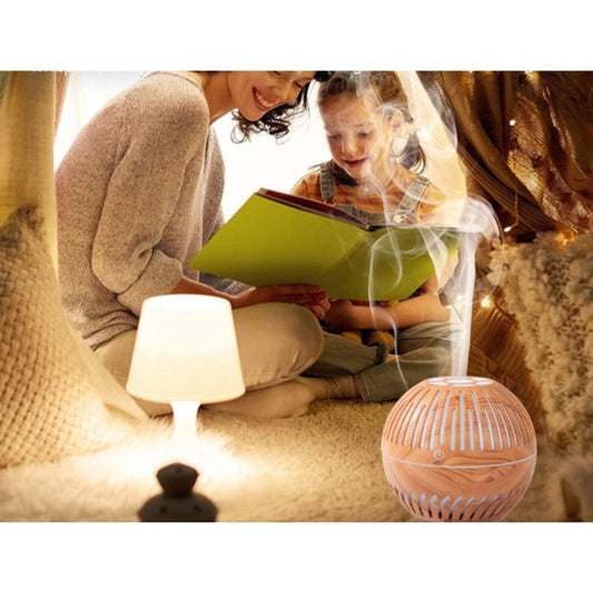 Ultraschall Luftbefeuchter Aroma Diffuser 300 ml mit RGB LED Nachtlicht in Dunkelbraun – USB Aromatherapie Diffusor – Bild 4