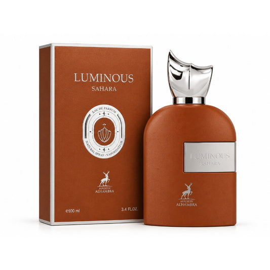 Maison Alhambra Luminous Sahara Eau de Parfum 100 ml – orientalischer Unisex-Duft mit Vanille, Mandel und Kardamom