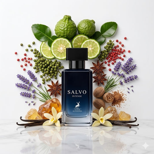 Maison Alhambra Salvo Intense Eau de Parfum 30ml – Würziger Unisexduft mit Bergamotte, Pfeffer, Lavendel und Ambroxan