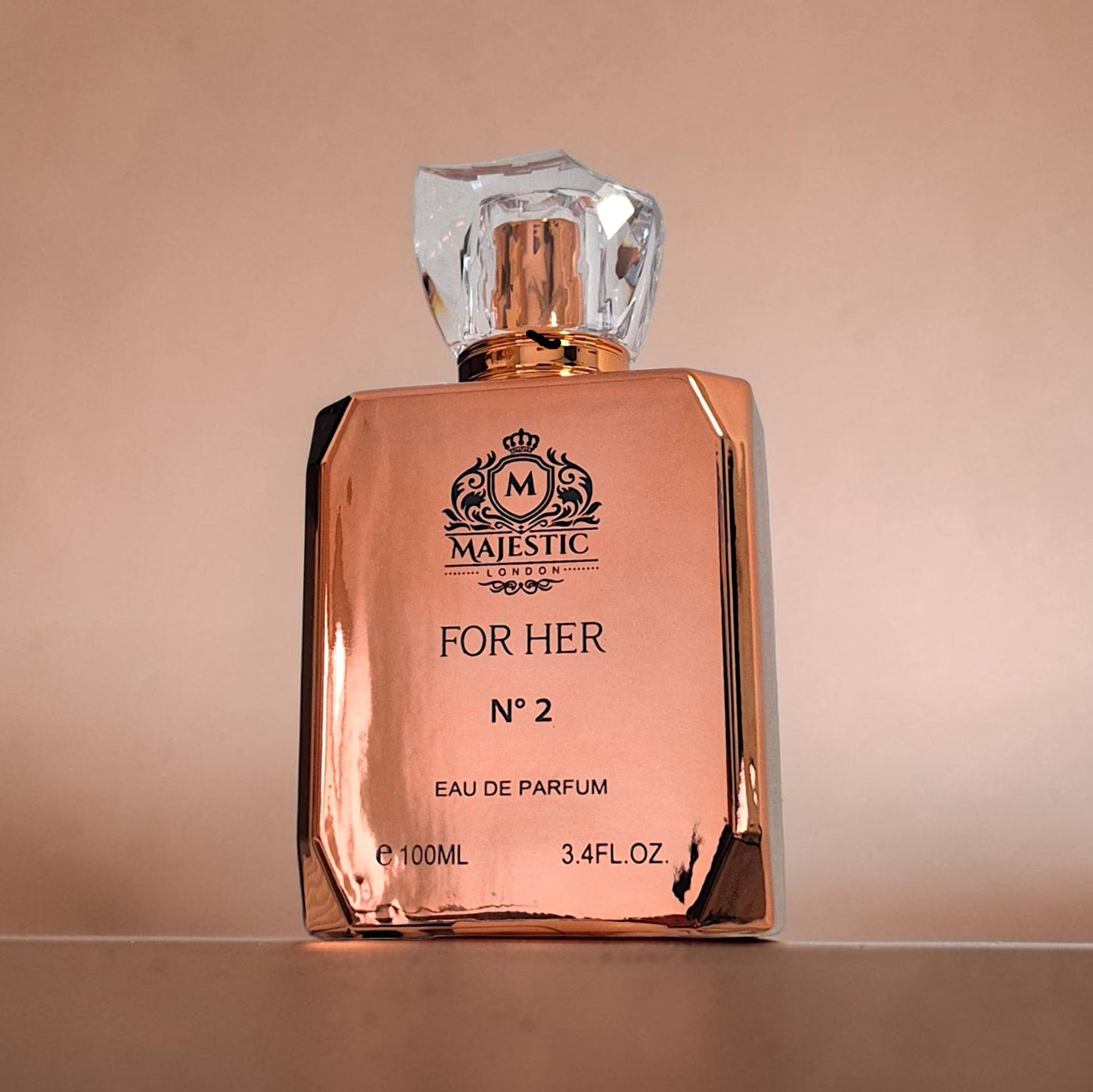 Majestic London for Her No 2 Eau de Parfum 100 ml Damenparfum mit Pfirsich, Blutorange, Rum, Cognac, Jasmin, Vanille, Tonkabohne und Sandelholz im eleganten Flakon
