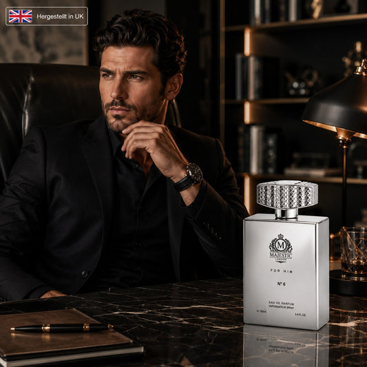 Majestic London for Him No 6 Eau de Parfum 100 ml Herrenduft mit Bergamotte, Pfeffer, Lavendel, Vetiver, Patchouli, Ambroxan und Zedernholz im eleganten Flakon