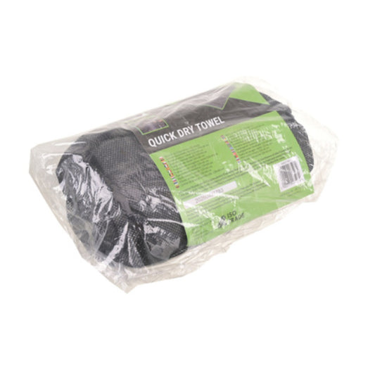 Trizand schnelltrocknendes Mikrofaser Handtuch 120x60 cm in Grau/Khaki – leichtes Sport- und Strandhandtuch mit Kordelzugbeut – Bild 4