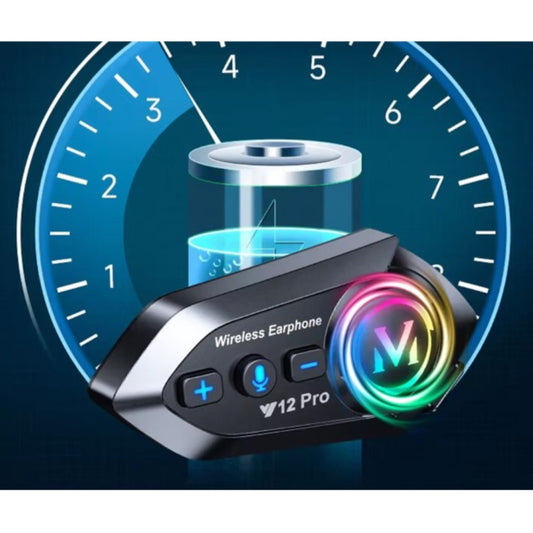 Bluetooth Motorrad Intercom Y12 Pro – Helm Headset mit Sprachassistent & Freisprechfunktion