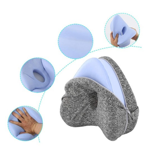 Orthopädisches Kniekissen Memory Foam 23x25 cm – ergonomisches Beinkissen und Knietrennkissen für Seitenschläfer, grau – Bild 3