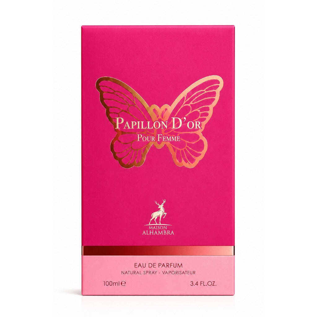 Maison Alhambra Papillon Dor Eau de Parfum 100 ml – fruchtiger Damenduft mit Mandarine, Orangenblüte und Vanille – Bild 2