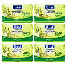Pflegeseife grüne Olive mit Glycerin 6er-Pack – Pflegende Stückseife für Hände