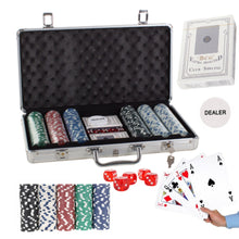 Poker Set 300 Chips mit Aluminiumkoffer – Komplettes Texas Hold'em Spielset für bis zu 6 Spieler