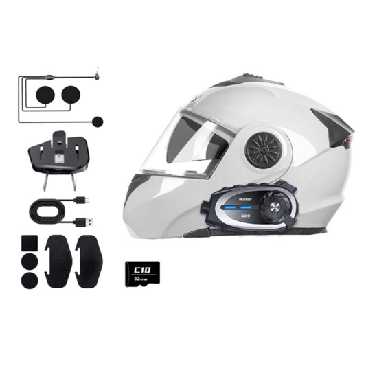 Q29 Motorrad Helm Bluetooth Headset mit 1080P HD Kamera und Intercom – 120° Weitwinkel, IPX6 wasserdicht, Bluetooth 5.4