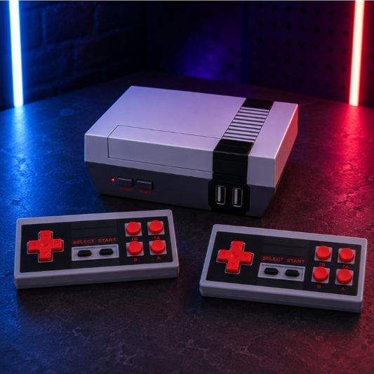 Retro TV-Spielkonsole mit 620 integrierten Spielen und 2 Controllern in Grau – Klassiker wie Mario und Contra – Bild 3