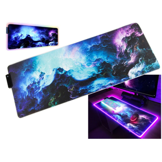 RGB Gaming Mauspad XXL 90x40cm mit LED-Beleuchtung – rutschfest, spritzwassergeschützt, 4 Modi, 7 Farben, USB, für PC und Lap – Bild 2