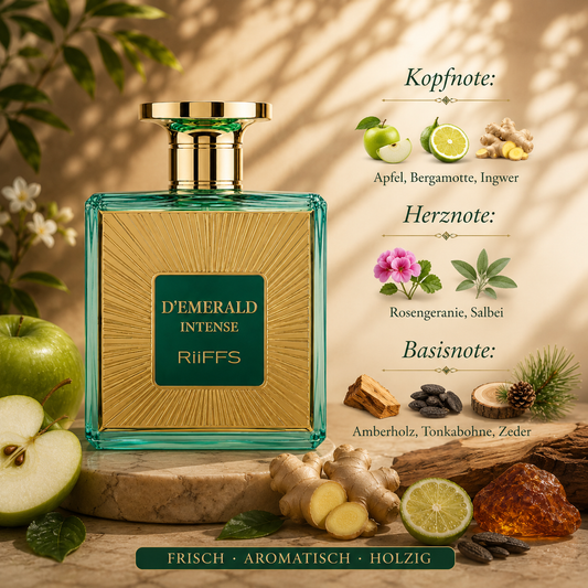 Riiffs D'Emerald Intense Eau de Parfum – Frisch würziger Herrenduft