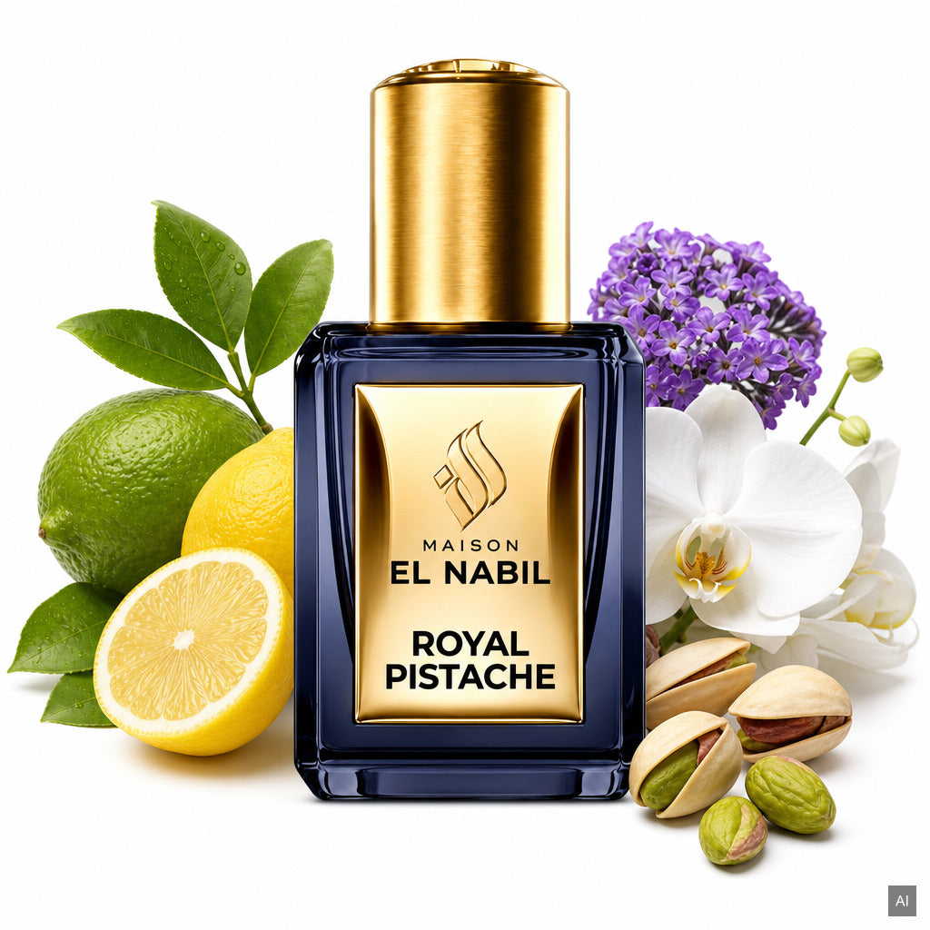 El Nabil Royal Pistazien Parfum Öl Roll-On 5 ml – süßer orientalischer Unisex-Duft mit Orchidee, Vanille und Moschus – Duftno