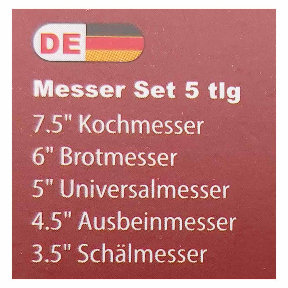 Royalty Line 5 Teilig Messerset Premium Kitchen King plus Sparschäler gratis