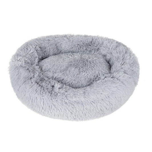 Purlov Hundebett rund 60 cm grau – flauschiges Kuschelbett mit erhöhtem Rand für Hunde und Katzen – Bild 2