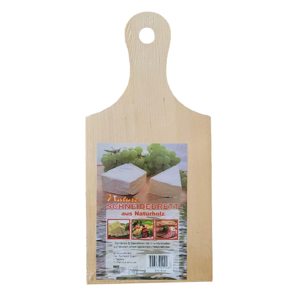 Küche Schneidebrett mit Griff aus Birkenholz 30 x 14 x 0,8cm