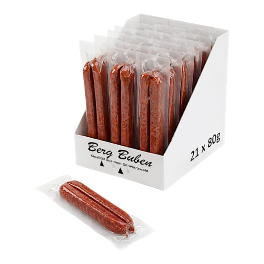 21x Schwarzwälder Landjäger geräuchert Bergbuben 2erDisplay 80g=1680g
