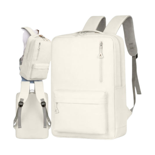 Grauer Sportrucksack mit Laptopfach, USB-Anschluss, gepolsterten Schultergurten und großem Stauraum für Schule, Universität, Arbeit, Reisen und Handgepäck im Flugzeug