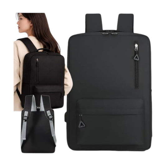 Grauer Sportrucksack mit Laptopfach, USB-Anschluss, gepolsterten Schultergurten und großem Stauraum für Schule, Universität, Arbeit, Reisen und Handgepäck im Flugzeug