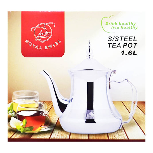 Royal Swiss Marokkanische Teekanne Caydanlik Silber Farbe 1,6L