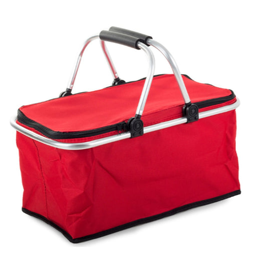 Thermo Picknickkorb faltbar 48x28x22 cm blau – isolierter Kühlkorb mit Alurahmen und Reißverschluss – Bild 2