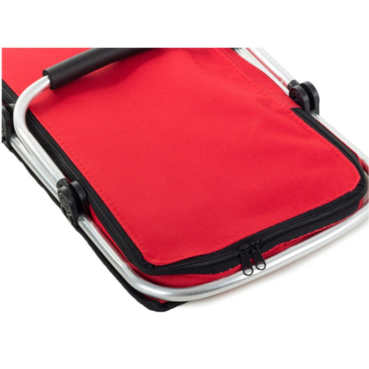 Thermo Picknickkorb faltbar 48x28x22 cm blau – isolierter Kühlkorb mit Alurahmen und Reißverschluss – Bild 3