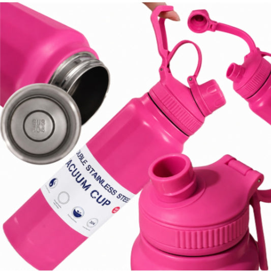 Thermobecher 700 ml mit Griff in Violett – doppelwandiger Isolierbecher aus Edelstahl SUS 304 für heiße und kalte Getränke – Bild 2