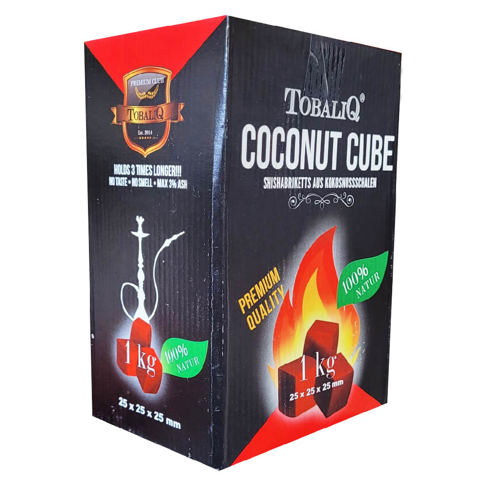 TobaliQ Shisha Kohle aus Kokosnussschalen 64 Stück 1kg