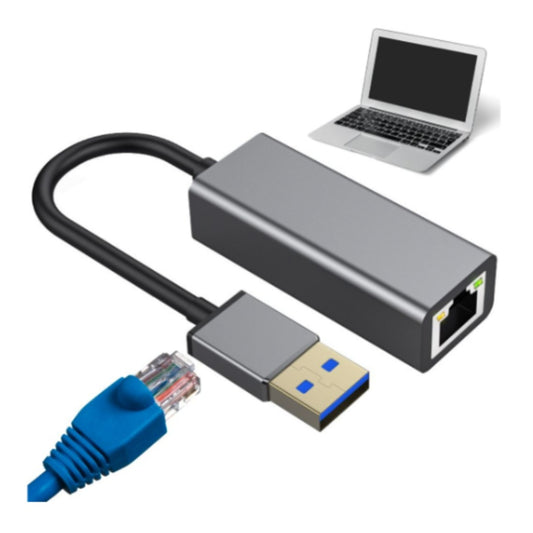 USB 3.0 Ethernet Adapter RJ45 100 Mbps LAN Netzwerkadapter in Grau – Plug and Play für Laptop und PC – Bild 2