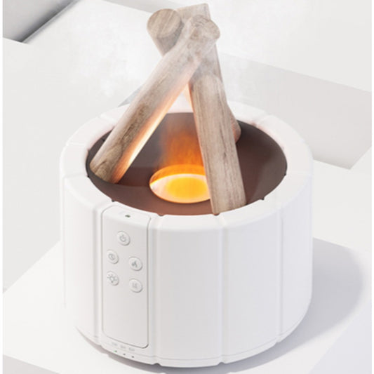 USB Luftbefeuchter mit Flammeneffekt Ultraschall Aroma Diffuser LED-Kamin 250 ml Fernbedienung RGB schwarz weiss – Bild 4