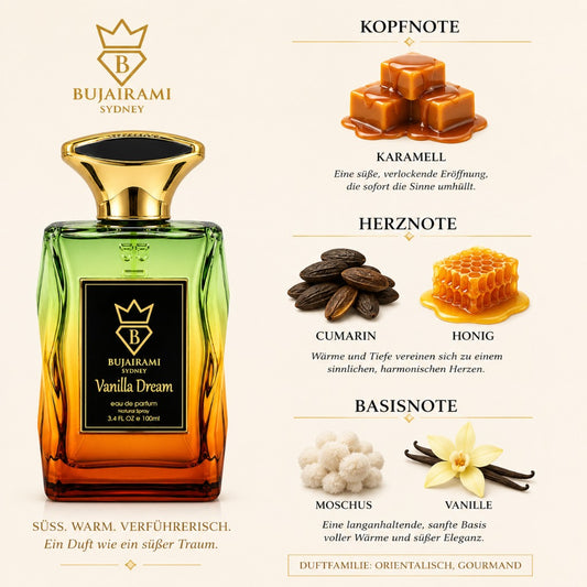 Bujairami Vanilla Dream Eau de Parfum 100 ml – orientalischer Unisex-Duft mit Karamell, Vanille und Moschus – Bild 2