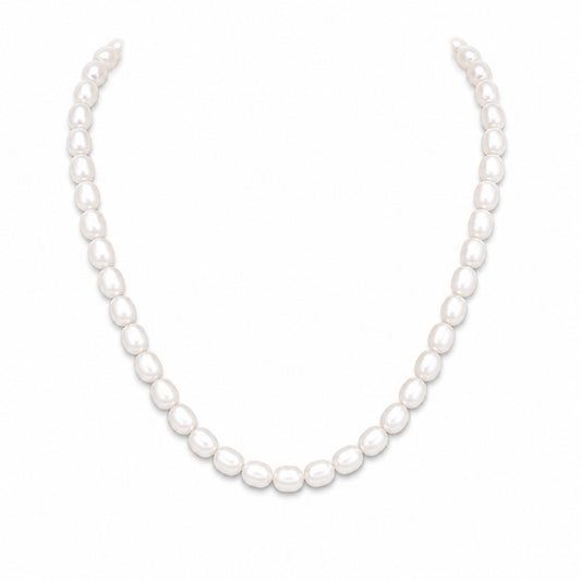 Elegante Perlenkette Damen weiße Perlen Halskette ca. 40 cm – klassischer Damenschmuck