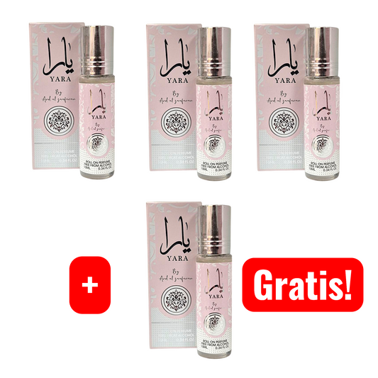 Ard Al Zaafaran Yara Parfümöl Orientalischer Roll-On Duftöl 3x10ml=30ml + 1 Gratis