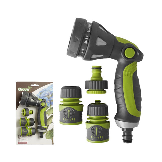 Grouw Gartenbrause-Set mit 8 einstellbaren Spritzmustern 4tlg
